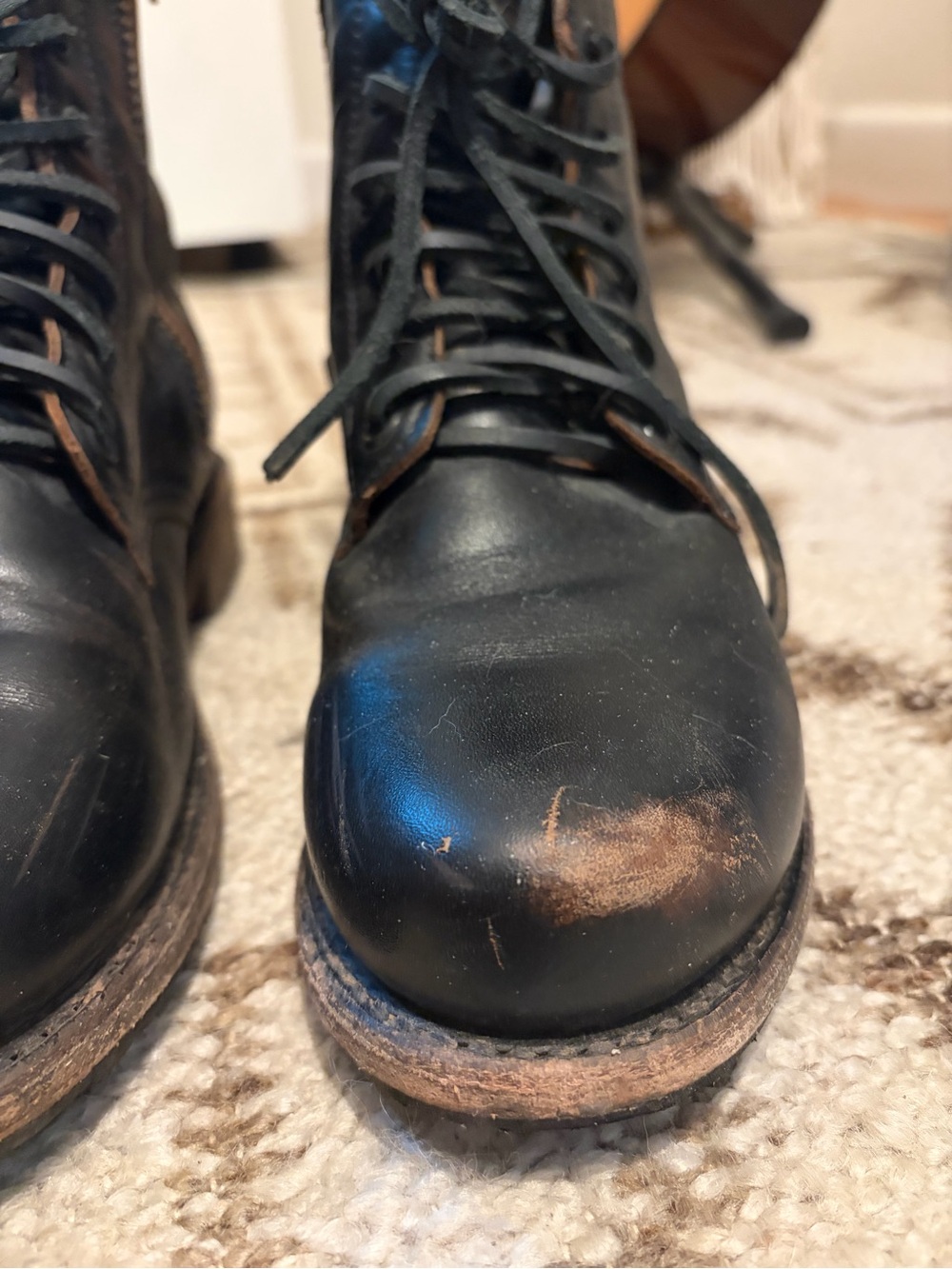 Freebird Manchester SIZE 8 Black Leather Lace-Up Combat Bootie with Side Zipper - Picture 9 of 10